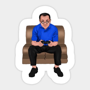 Dad Playing Games Sticker